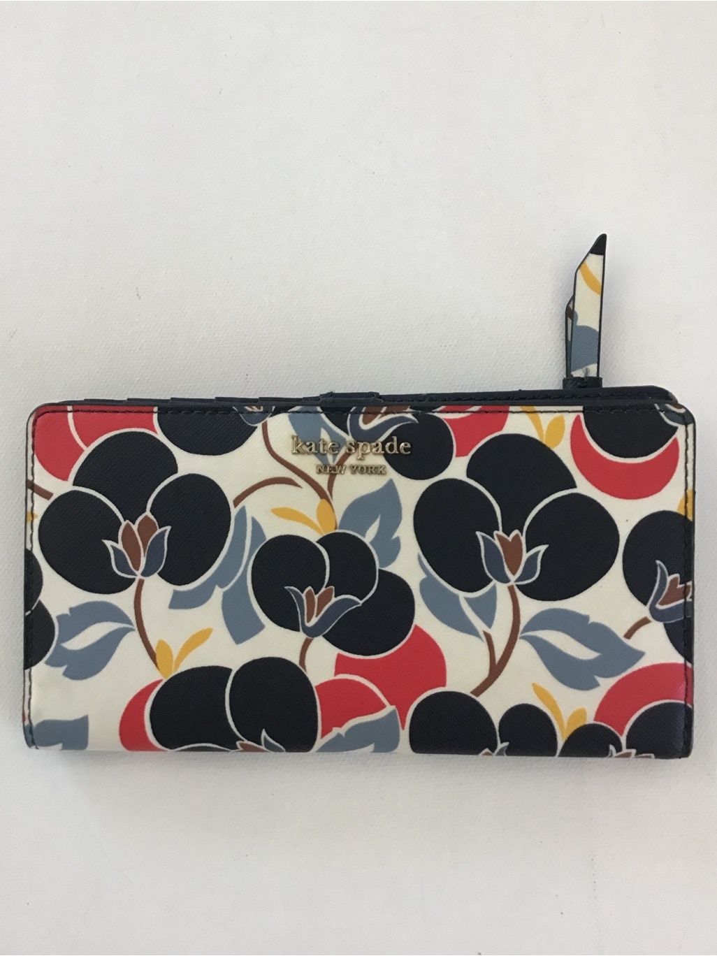 Kate Spade Cameron Breezy Floral Large Slim Bifold Wallet Botanical Print